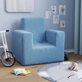 Sofá para niños felpa suave azul de vidaXL, Mobiliario para bebés y niños pequeños - Ref: Foro24-341837, Precio: 28,99 €, Des...