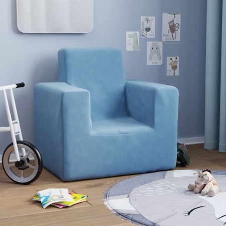 Soft blue plush sofa for children by vidaXL, Baby and Toddler Furniture - Ref: Foro24-341837, Price: 28,47 €, Discount: %