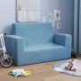 Blaues 2-Sitzer-Kindersofa aus weichem Plüsch von vidaXL, Baby- und Kleinkindmöbel - Ref: Foro24-341843, Preis: 36,51 €, Raba...