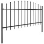 Garden fence with black steel spear tips (0.5-0.75)x3.4m by vidaXL, fence panels - Ref: Foro24-277704, Price: 124,04 €, Disco...