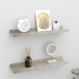 Wall shelves 2 units concrete gray 40x9x3 cm by vidaXL, Shelves and shelves - Ref: Foro24-326699, Price: 16,01 €, Discount: %