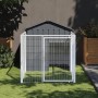 Doghouse with corral gray galvanized steel 117x201x123 cm by vidaXL, Dog kennels - Ref: Foro24-172351, Price: 213,95 €, Disco...