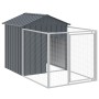 Hundehütte mit Corral grau verzinktem Stahl 117x201x123 cm von vidaXL, Hundehütten - Ref: Foro24-172351, Preis: 195,46 €, Rab...