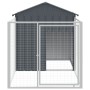 Doghouse with corral gray galvanized steel 117x201x123 cm by vidaXL, Dog kennels - Ref: Foro24-172351, Price: 213,95 €, Disco...