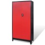 Armario de herramientas con baúl acero negro/rojo 90x40x180 cm de vidaXL, Armarios para herramientas - Ref: Foro24-3054555, P...