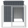 Caseta perros con corral acero galvanizado gris 110x201x110 cm de vidaXL, Casetas para perros - Ref: Foro24-172357, Precio: 1...