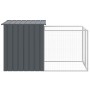 Caseta perros con corral acero galvanizado gris 110x201x110 cm de vidaXL, Casetas para perros - Ref: Foro24-172357, Precio: 1...