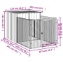 Caseta perros con corral acero galvanizado gris 110x201x110 cm de vidaXL, Casetas para perros - Ref: Foro24-172357, Precio: 1...