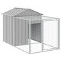 Gallinero con corral acero galvanizado gris claro 117x201x123cm de vidaXL, Jaulas y habitáculos para animales pequeños - Ref:...