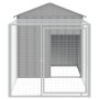 Gallinero con corral acero galvanizado gris claro 117x201x123cm de vidaXL, Jaulas y habitáculos para animales pequeños - Ref:...