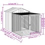 Chicken coop with light gray galvanized steel enclosure 117x201x123cm by vidaXL, Cages and habitats for small animals - Ref: ...