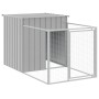 Caseta peroos corral acero galvanizado gris claro 110x201x110cm de vidaXL, Casetas para perros - Ref: Foro24-172358, Precio: ...