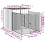 Caseta peroos corral acero galvanizado gris claro 110x201x110cm de vidaXL, Casetas para perros - Ref: Foro24-172358, Precio: ...