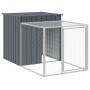 Chicken coop with corral gray galvanized steel 110x201x110 cm by vidaXL, Cages and habitats for small animals - Ref: Foro24-1...