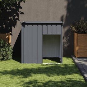 Caseta perros con tejado acero galvanizado gris 110x103x109 cm