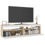 Mueble de TV con luces LED 2 uds blanco roble Sonoma 75x35x40cm de vidaXL, Muebles TV - Ref: Foro24-804402, Precio: 137,34 €,...