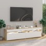 Mueble de TV con luces LED 2 uds blanco roble Sonoma 75x35x40cm de vidaXL, Muebles TV - Ref: Foro24-804402, Precio: 137,34 €,...