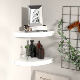 Floating wall shelf 2 units glossy white MDF 25x25x3.8 cm by vidaXL, Shelves and shelves - Ref: Foro24-323887, Price: 24,50 €...