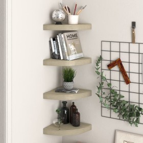 Corner floating shelf 4 pcs MDF oak 25x25x3.8 cm by vidaXL, Shelves and shelves - Ref: Foro24-323906, Price: 41,75 €, Discoun...