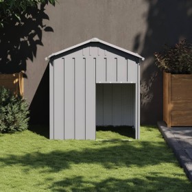 Doghouse with light gray galvanized steel roof 117x103x123cm by vidaXL, Dog kennels - Ref: Foro24-172350, Price: 137,99 €, Di...