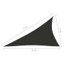 Toldo de vela triangular tela Oxford gris antracita 3x4x5 m de vidaXL, Sombrillas - Ref: Foro24-135118, Precio: 30,95 €, Desc...