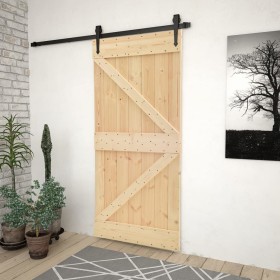 Sliding door with solid pine wood fittings 80x210 cm by vidaXL, Doors - Ref: Foro24-3057486, Price: 188,30 €, Discount: %