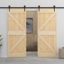 Puerta corredera con herrajes madera maciza de pino 80x210 cm de vidaXL, Puertas - Ref: Foro24-3057486, Precio: 180,99 €, Des...