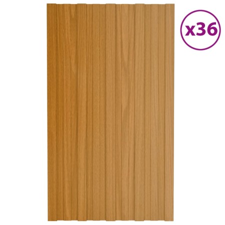 Dachplatte aus verzinktem Stahl Holzfarbe 36 Stück 80x45 cm von vidaXL, Decke - Ref: Foro24-317208, Preis: 115,11 €, Rabatt: %