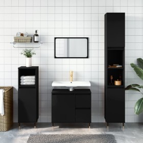 Juego de muebles de baño 3 pzas madera contrachapada negro de vidaXL, Muebles de baño - Ref: Foro24-3190214, Precio: 181,75 €...