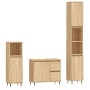 Sonoma oak plywood 3-piece bathroom furniture set by vidaXL, Bathroom furniture - Ref: Foro24-3190216, Price: 208,66 €, Disco...