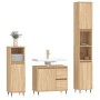 Sonoma oak plywood 3-piece bathroom furniture set by vidaXL, Bathroom furniture - Ref: Foro24-3190216, Price: 208,66 €, Disco...