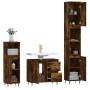 Set de muebles baño 3 pzas madera contrachapada roble ahumado de vidaXL, Muebles de baño - Ref: Foro24-3190218, Precio: 193,2...