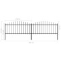 Garden fence with black steel spear tips (0.5-0.75)x3.4m by vidaXL, fence panels - Ref: Foro24-277704, Price: 124,04 €, Disco...