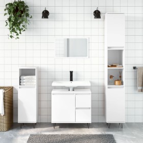 3-piece glossy white plywood bathroom furniture set by vidaXL, Bathroom furniture - Ref: Foro24-3190223, Price: 233,95 €, Dis...