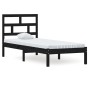 Black single solid wood bed frame 75x190 cm by vidaXL, Beds and slatted bases - Ref: Foro24-3101182, Price: 114,60 €, Discoun...