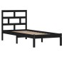 Estructura cama madera maciza individual negro 75x190 cm de vidaXL, Camas y somieres - Ref: Foro24-3101182, Precio: 111,99 €,...