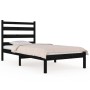 Estructura de cama madera maciza de pino negro 75x190 cm de vidaXL, Camas y somieres - Ref: Foro24-3103612, Precio: 107,99 €,...