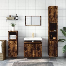 3-piece bathroom furniture set smoked oak plywood by vidaXL, Bathroom furniture - Ref: Foro24-3190272, Price: 169,74 €, Disco...