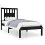 Estructura de cama madera maciza individual negra 75x190 cm de vidaXL, Camas y somieres - Ref: Foro24-3104027, Precio: 110,50...