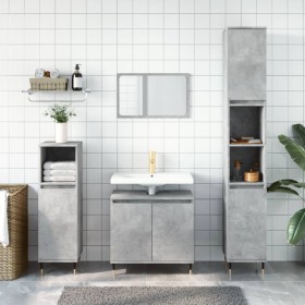 Concrete gray plywood 2-piece bathroom furniture set by vidaXL, Bathroom furniture - Ref: Foro24-3190271, Price: 175,75 €, Di...