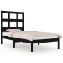 Estructura de cama madera maciza individual negra 75x190 cm de vidaXL, Camas y somieres - Ref: Foro24-3104442, Precio: 108,02...