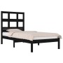 Estructura de cama madera maciza individual negra 75x190 cm de vidaXL, Camas y somieres - Ref: Foro24-3104442, Precio: 108,02...