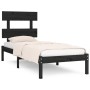 Estructura de cama madera maciza individual negra 75x190 cm de vidaXL, Camas y somieres - Ref: Foro24-3104637, Precio: 103,70...