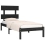 Estructura de cama madera maciza individual negra 75x190 cm de vidaXL, Camas y somieres - Ref: Foro24-3104637, Precio: 103,70...