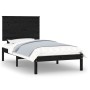 Black single solid wood bed frame 75x190 cm by vidaXL, Beds and slatted bases - Ref: Foro24-3104767, Price: 111,30 €, Discoun...