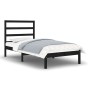 Black single solid wood bed frame 75x190 cm by vidaXL, Beds and slatted bases - Ref: Foro24-3104897, Price: 105,99 €, Discoun...