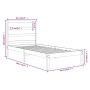 Estructura de cama madera maciza individual negra 75x190 cm de vidaXL, Camas y somieres - Ref: Foro24-3104897, Precio: 104,53...