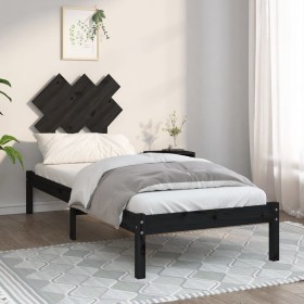 Estructura cama madera maciza individual negro 75x190 cm de vidaXL, Camas y somieres - Ref: Foro24-3104832, Precio: 102,99 €,...