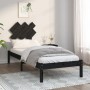 Black single solid wood bed frame 75x190 cm by vidaXL, Beds and slatted bases - Ref: Foro24-3104832, Price: 102,99 €, Discoun...