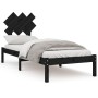 Estructura cama madera maciza individual negro 75x190 cm de vidaXL, Camas y somieres - Ref: Foro24-3104832, Precio: 104,01 €,...